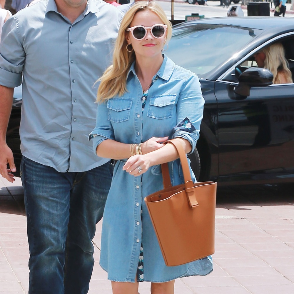 Draper James Belted Chambray Shirtdress
